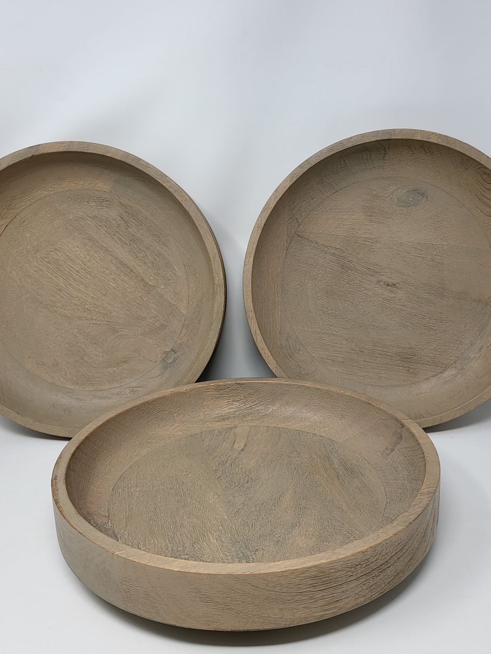 Threshold Natural Wood Round Serving Bowls - Set of 3